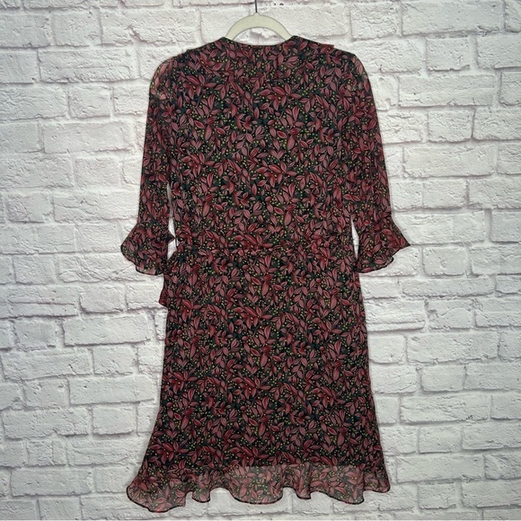 SELECTED Femme Leaf Print Wrap Dress - Picture 7 of 15